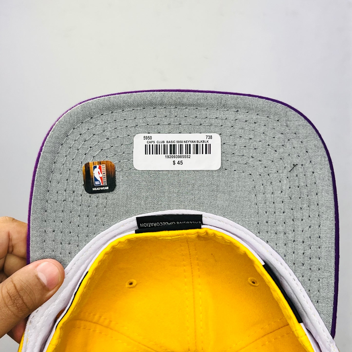 LK01 Gorra 3C Los Angeles Lakers PL Cerrada